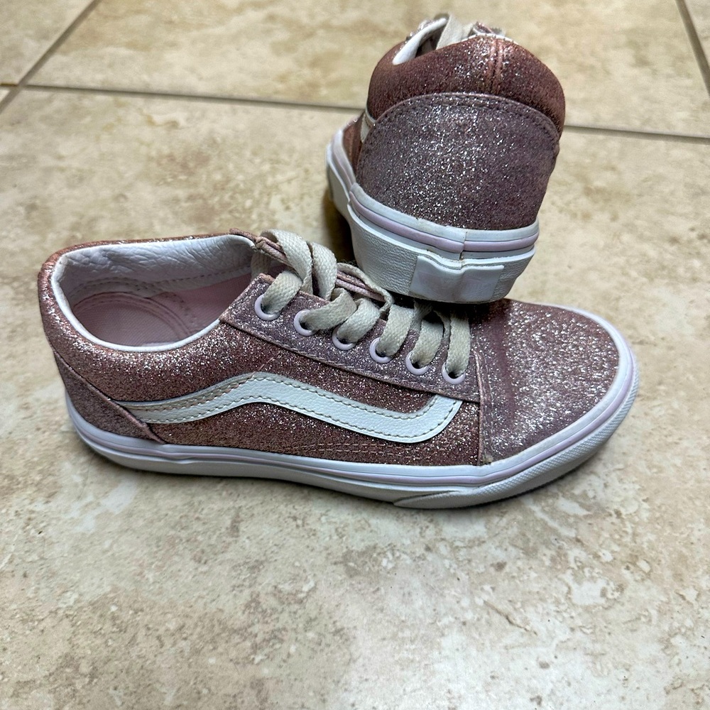 Girls Vans glitter pink shoes size 1